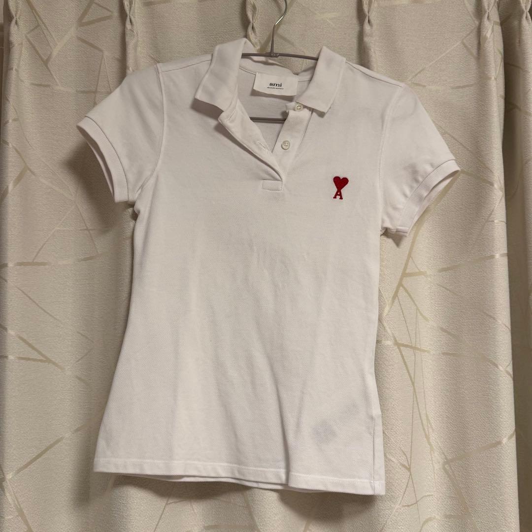 amiparis ホワイトポロシャツ