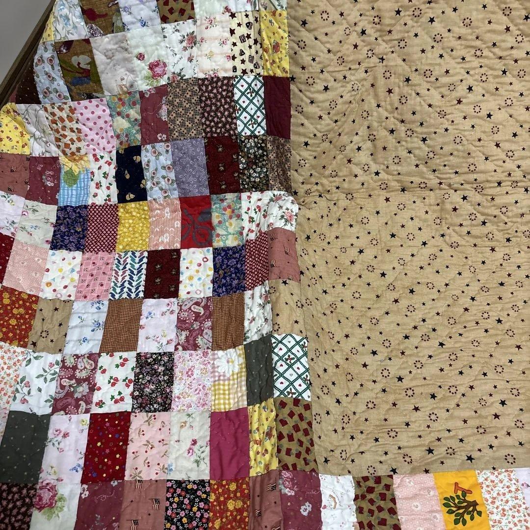 ハンドメイド　パッチワークキルト マルチカバー　こたつカバー　190cm角