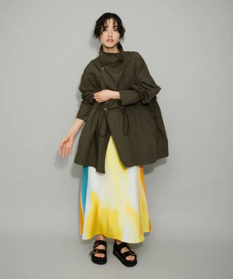 【アダムエロペ】スタンドカラーハーフモッズコート