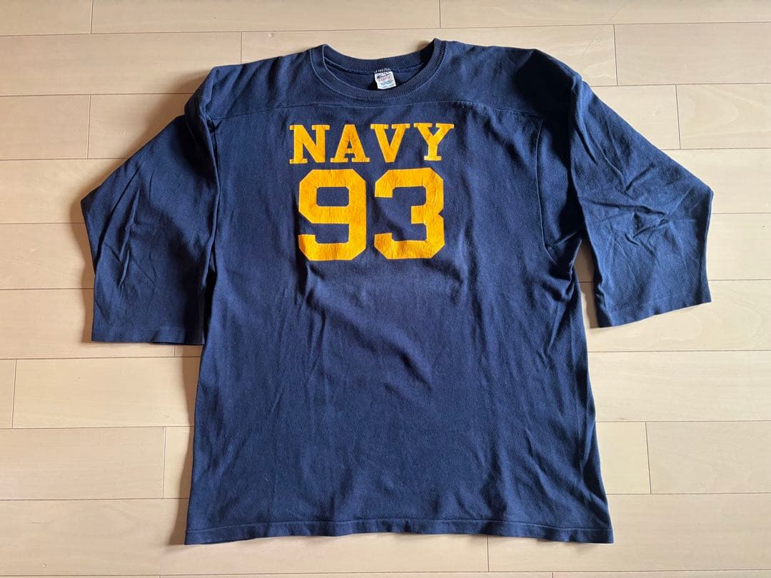 Champion NAVY 七分袖 フットボールT チャンピオン USA製　XL