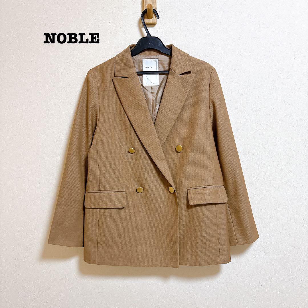 NOBLE ピークドラぺルダブルジャケット 36 キャメル
