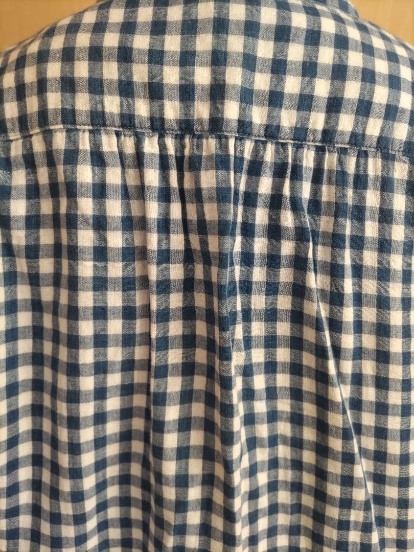 快晴堂チュニック（幅広青色チェック）