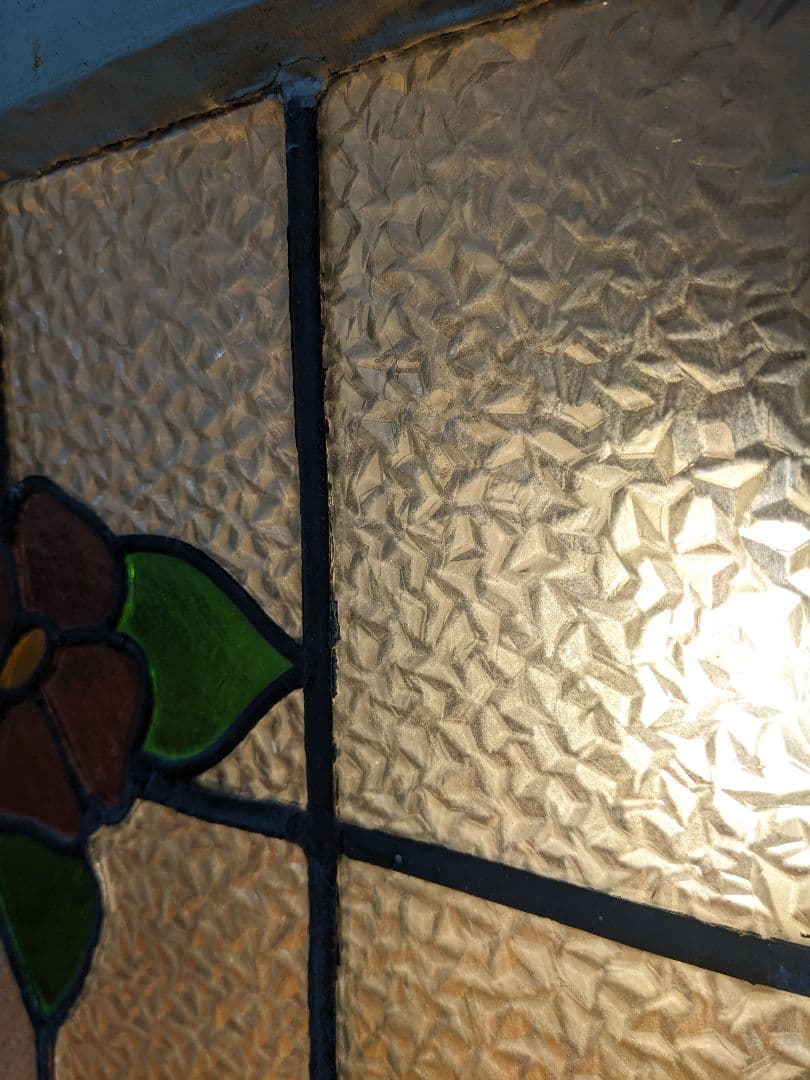 ステンドグラス 花柄 イギリスアンティーク