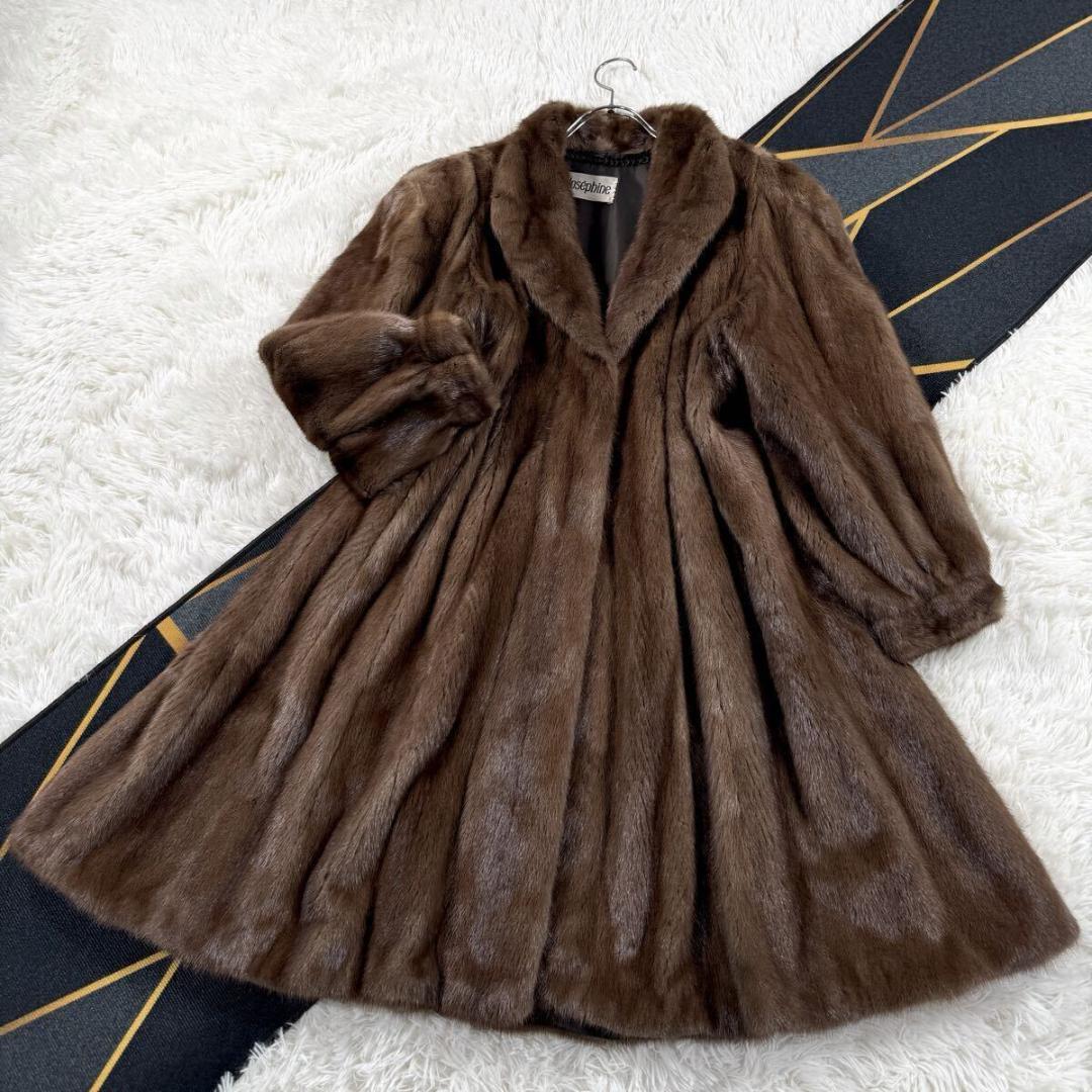 美品 裾周り229㎝ ジョセフィーヌ パステルミンク コート 金サガ AA195