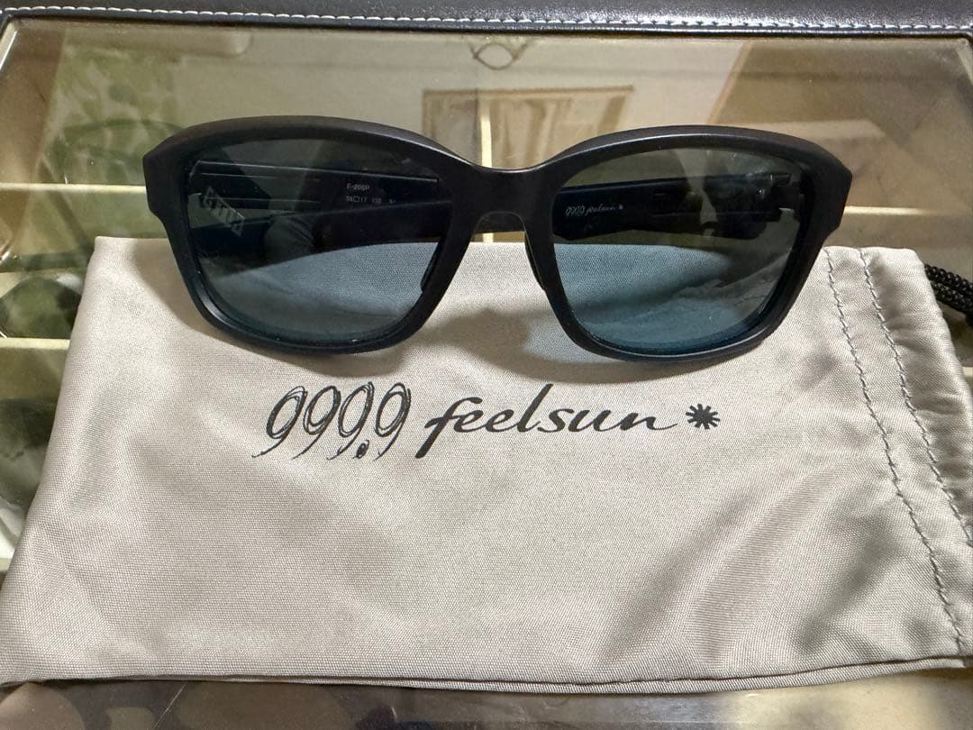 999.9 feelsun ブラックサングラス ケース付き フォーナインズ