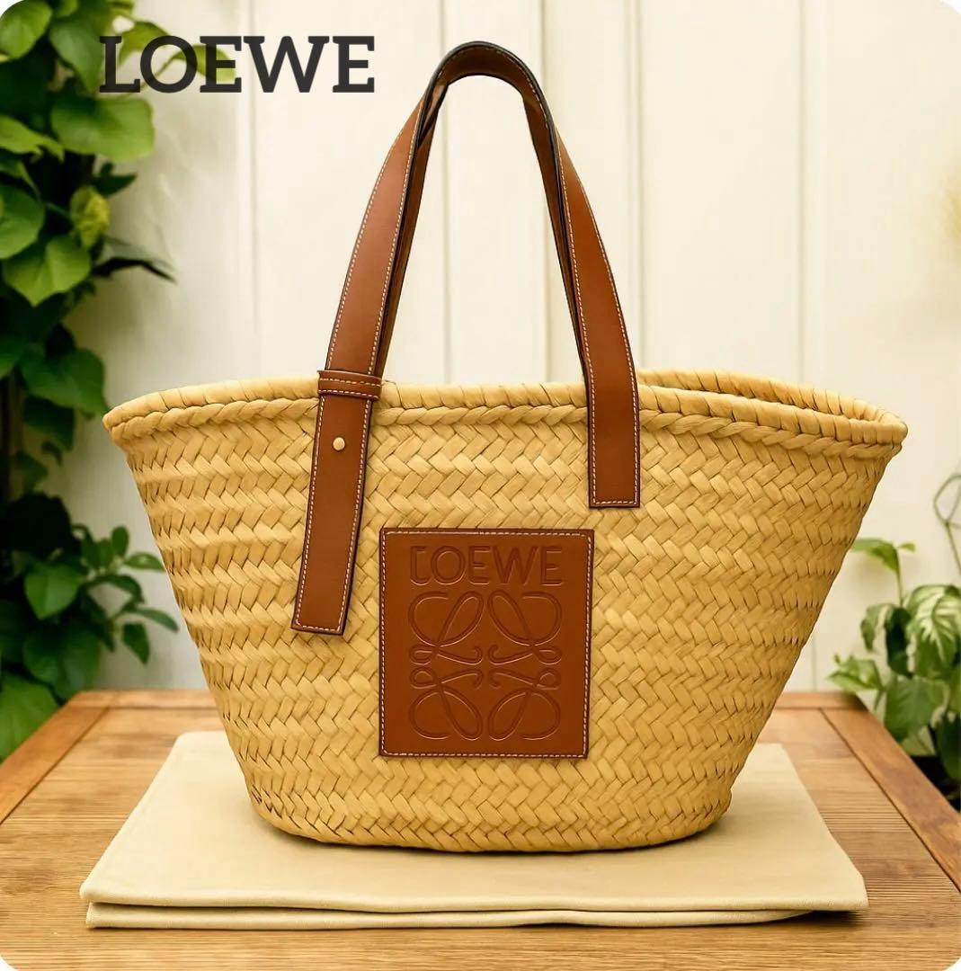 【極美品 ✨】正規品 ロエベ かごバッグ ラフィア トート ラージ バスケット
