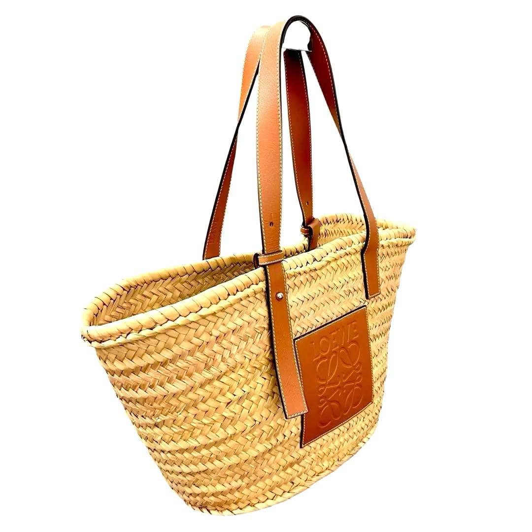 【極美品 ✨】正規品 ロエベ かごバッグ ラフィア トート ラージ バスケット