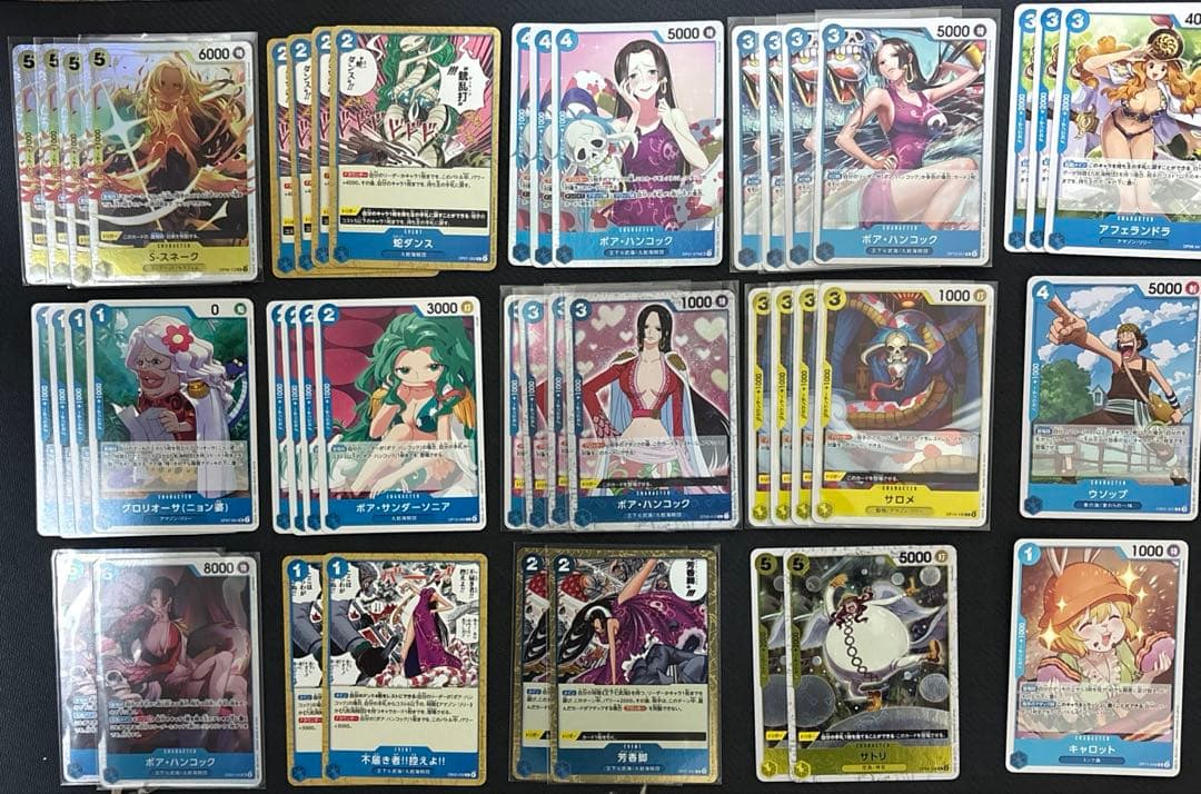 ワンピースカード　フラシ優勝　青黄　ハンコックデッキセット＋オマケ付