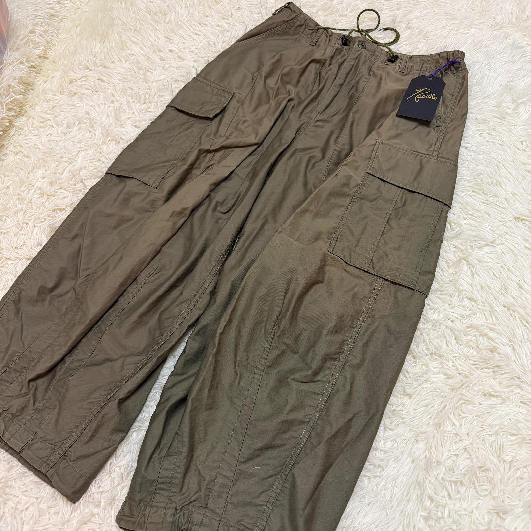 Needles ニードルス カーゴパンツ Mサイズ オリーブ ドローコード付き