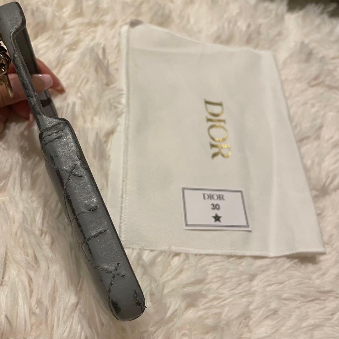 Christian Dior iPhone12 proケース ラムスキン グレー