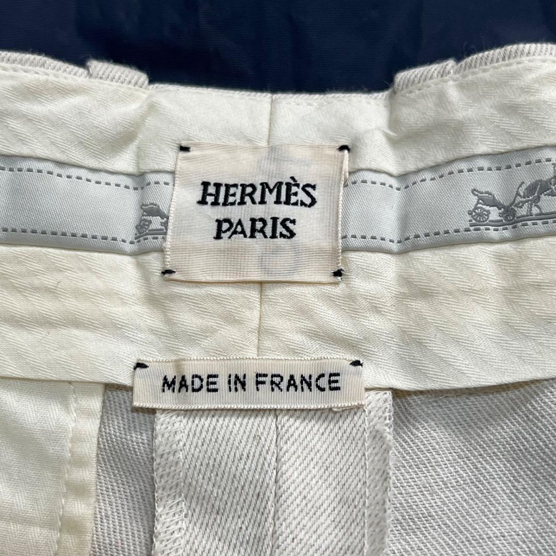 エルメス マルジェラ期 コットン×リネン センタープレス ショートパンツ S相当