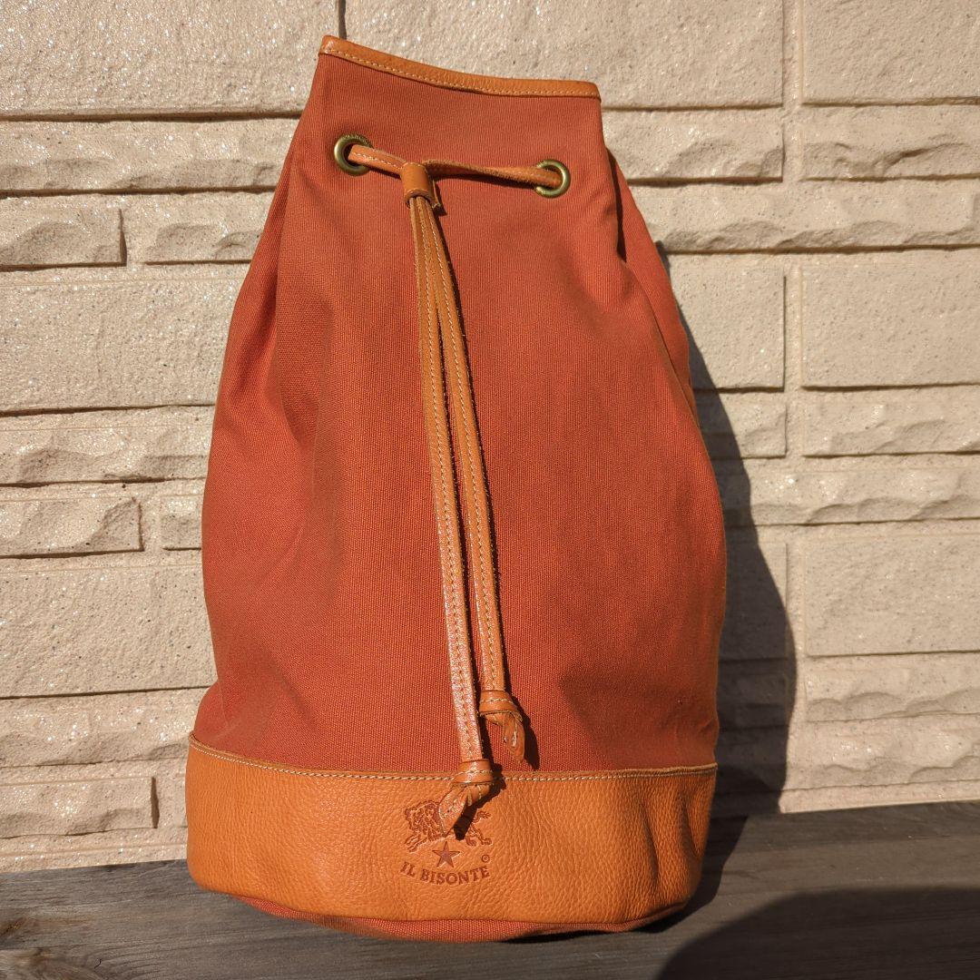 希少！IL BISONTE イルビゾンテ　ボンサック 巾着型ワンショルダーバッグ