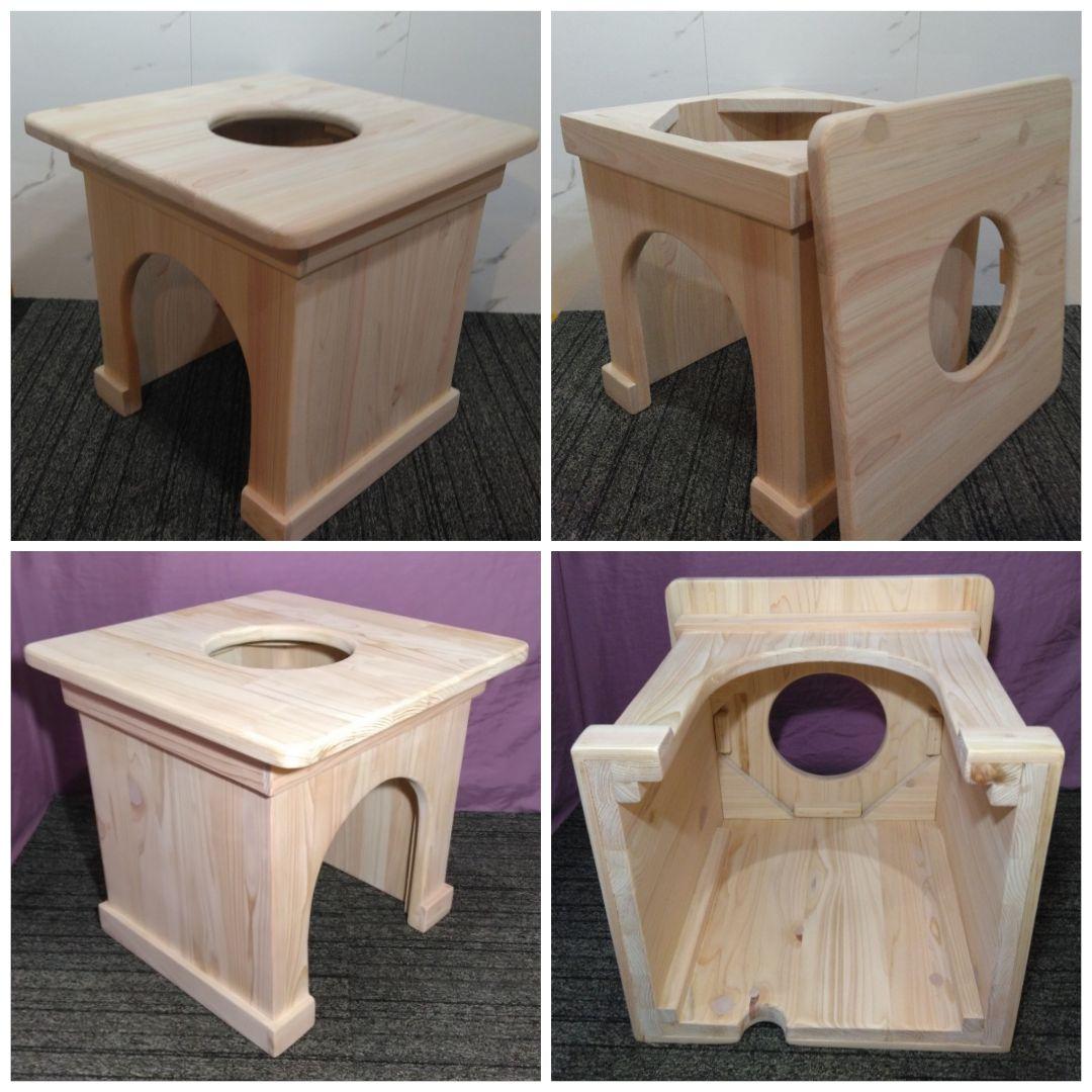 よもぎ蒸し専用椅子　座板取り外し式　ハンドメイド　国産ひのき材使用