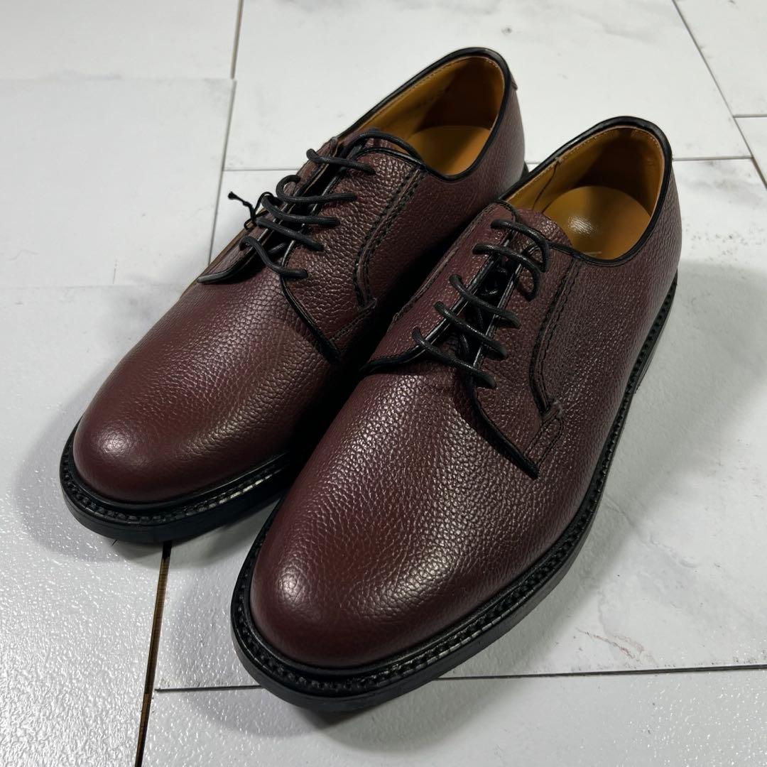 未使用品 REGAL リーガル プレーントウ 革底 ブラウン シボ革 24cm