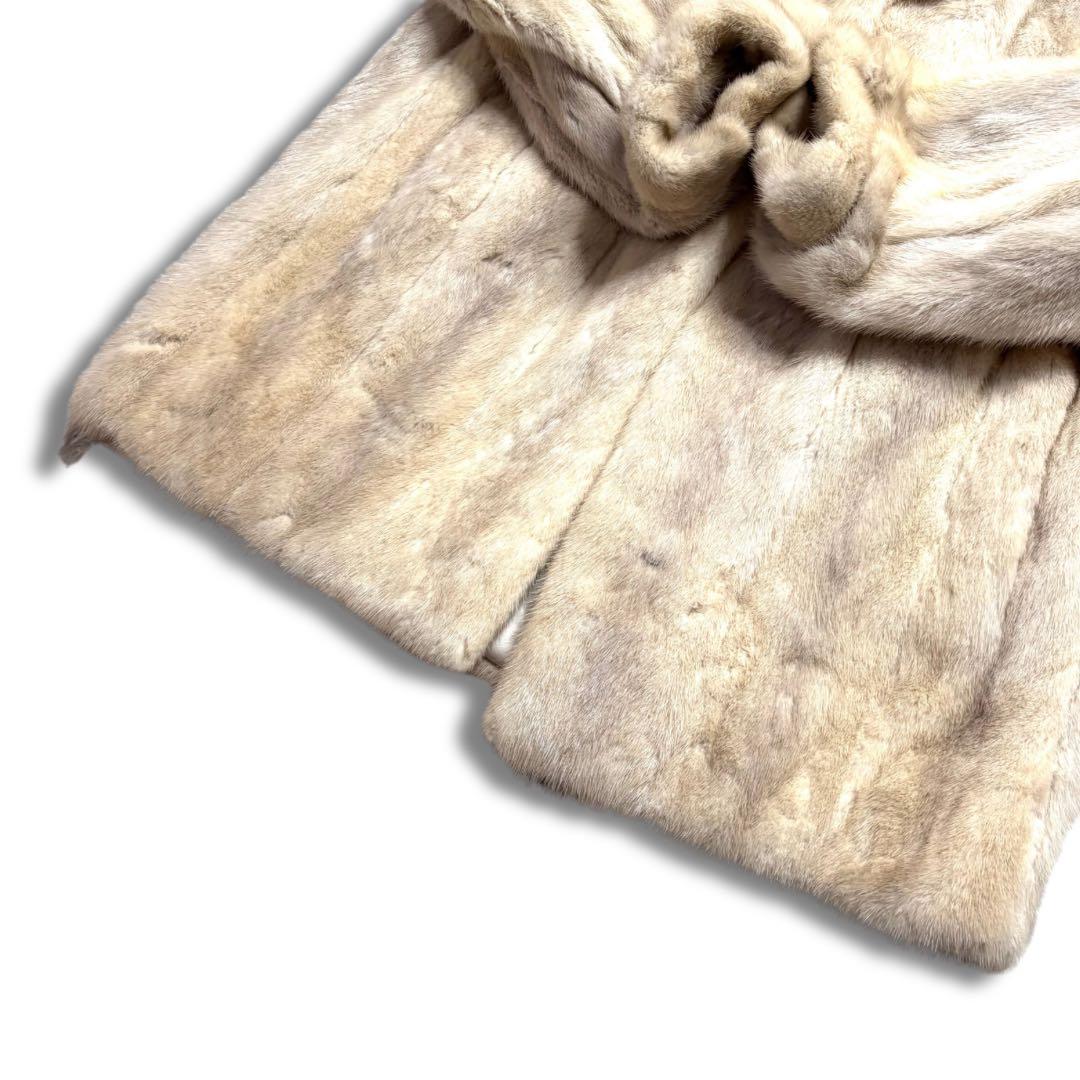 【着丈70cm以上】パールミンク MINK リアルファーコート 本毛皮 貂