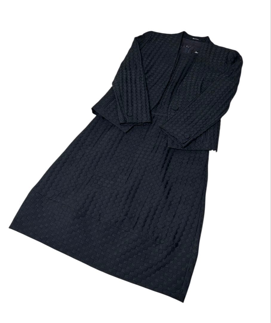 【極美品】アクアスキュータム　フォーマル　セットアップ　ワンピース　黒　ブラック