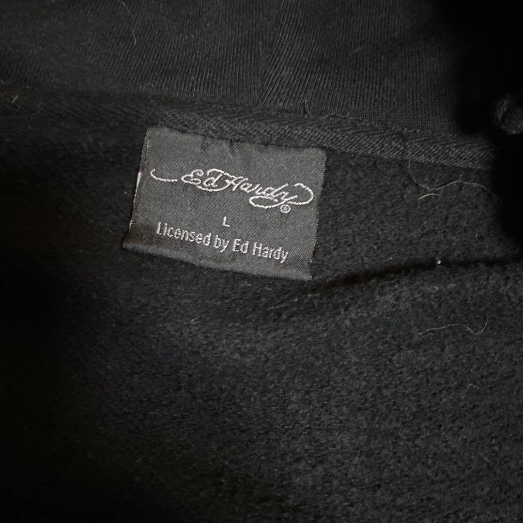 ED HARDY スカル ハート パーカー 黒　スウェット　上下セットアップ