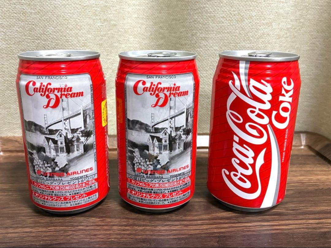【93年製】コカ・コーラ カリフォルニア・ドリーム　缶 3本セット 観賞用
