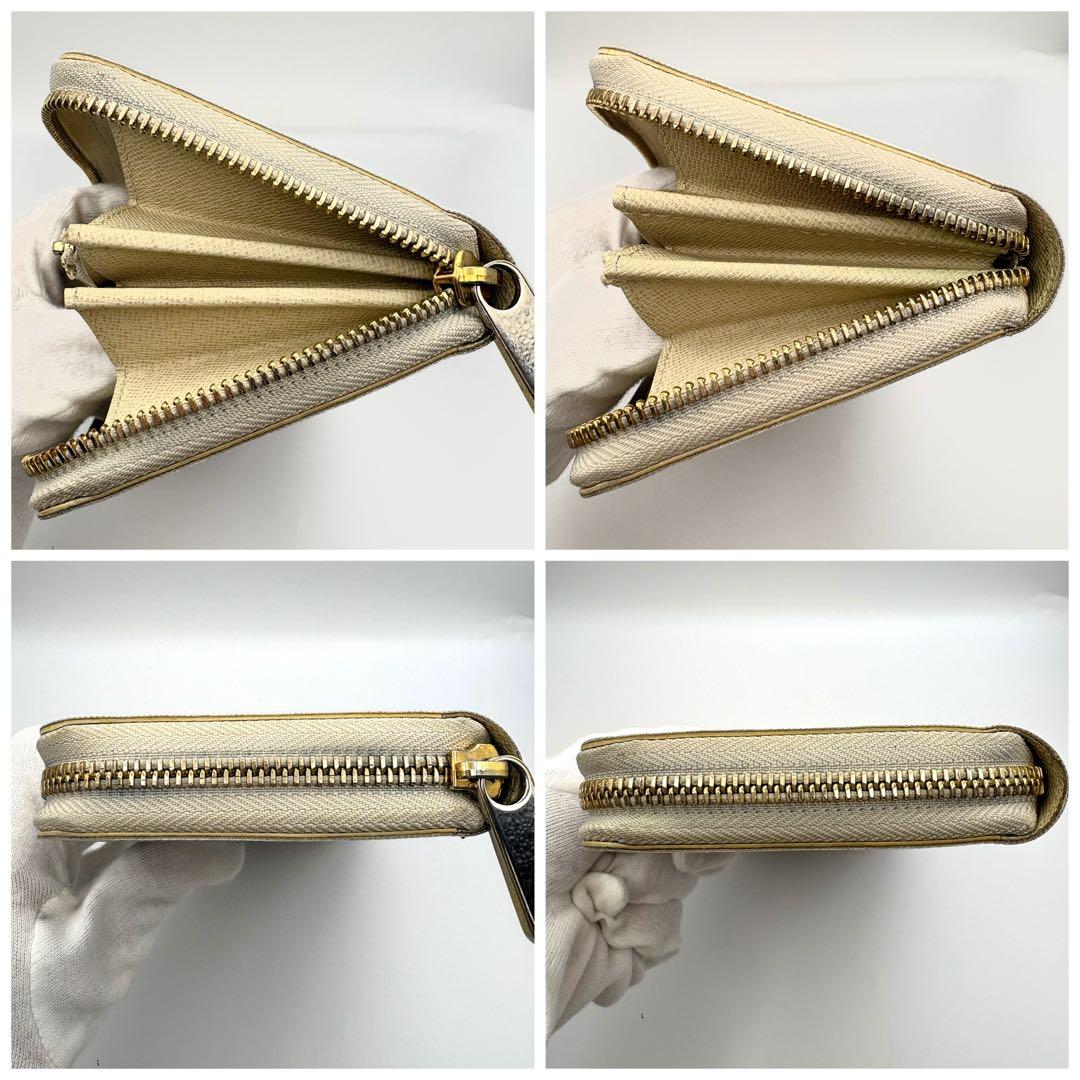 【美品】ルイヴィトン ジッピーウォレット ダミエ アズール M60019 白