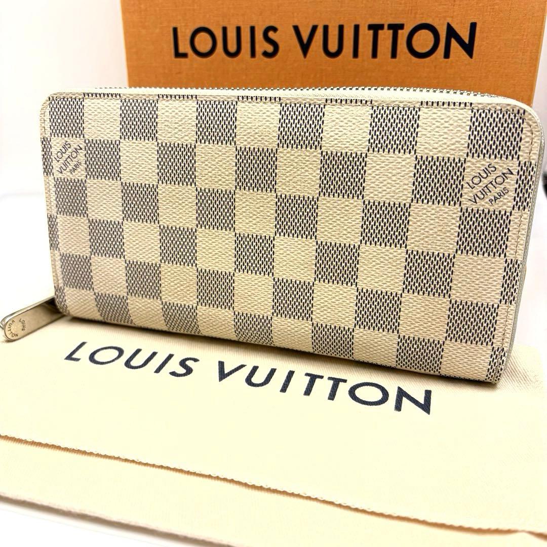 【美品】ルイヴィトン ジッピーウォレット ダミエ アズール M60019 白