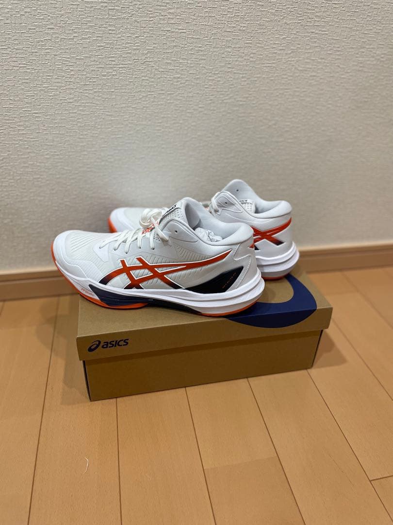 ASICS バレーボールシューズ スカイエリートFF MT ホワイト/オレンジ
