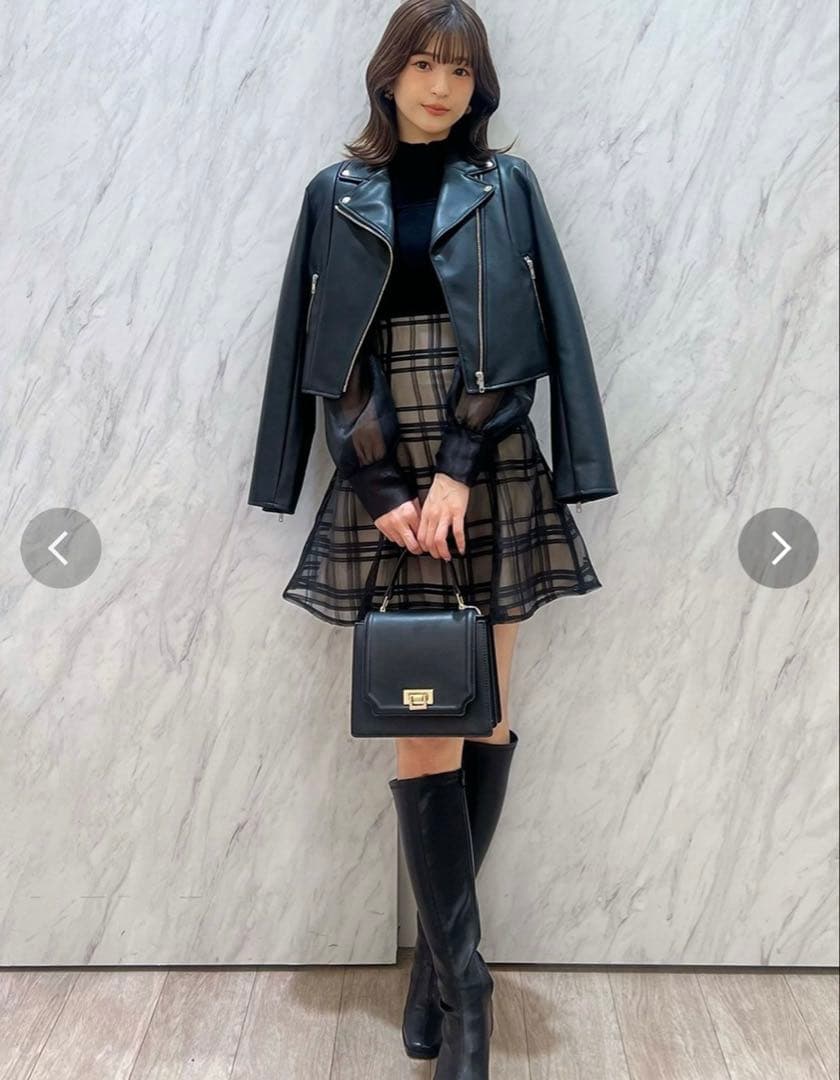 MERCURYDUO フェイクレザーコンパクトライダースジャケット