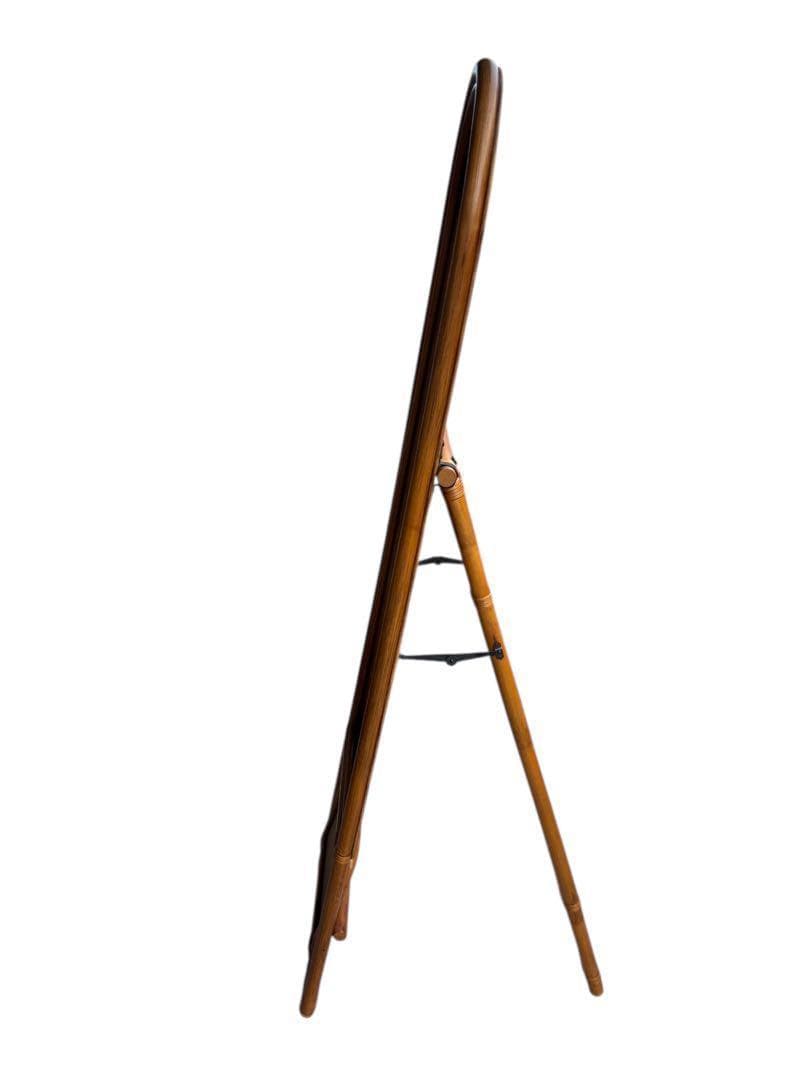 ラタン スタンドミラー 立て掛け鏡 姿見 等身鏡