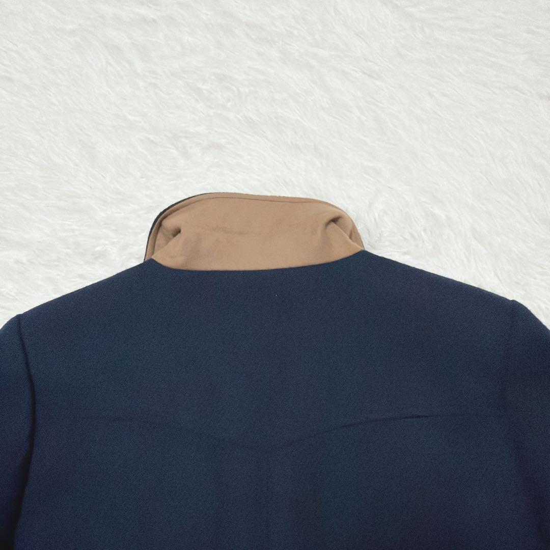 【美品】ハリスツイード ネイビー テーラードジャケット M 総裏地 827