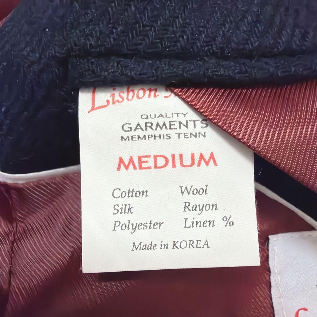 【美品】ハリスツイード ネイビー テーラードジャケット M 総裏地 827