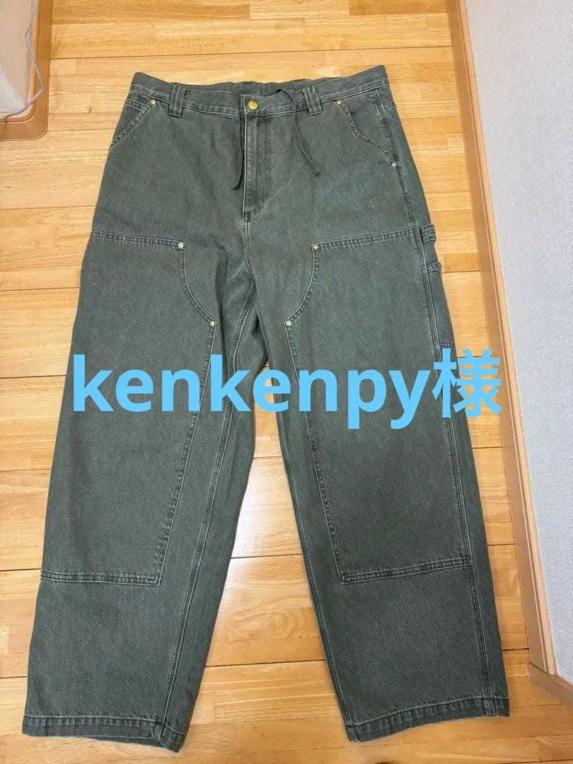 大人気Carhartt WIPのナッシュダブルニーパンツ　カーキ