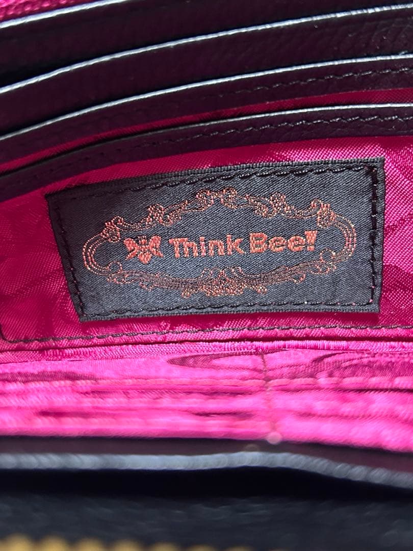 Think Bee! シンクビー　オーバーザレインボー L型　長財布　刺繍黒