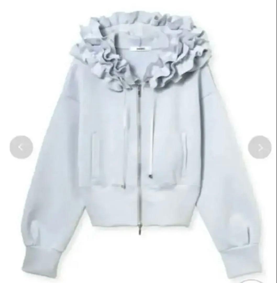 SNIDEL フリルショートジップパーカー