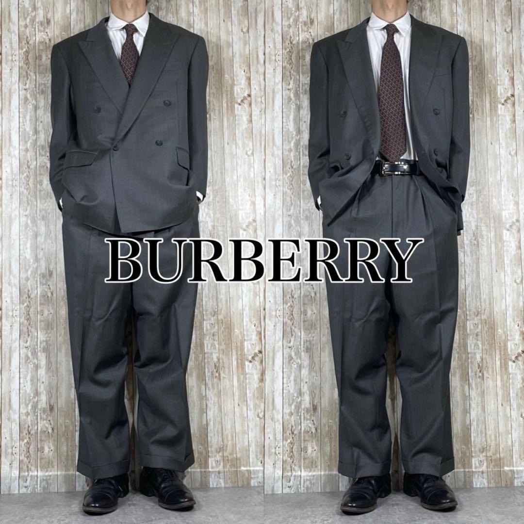 美品 BURBERRY セットアップ ダブル ストライプ スーツ ビンテージ