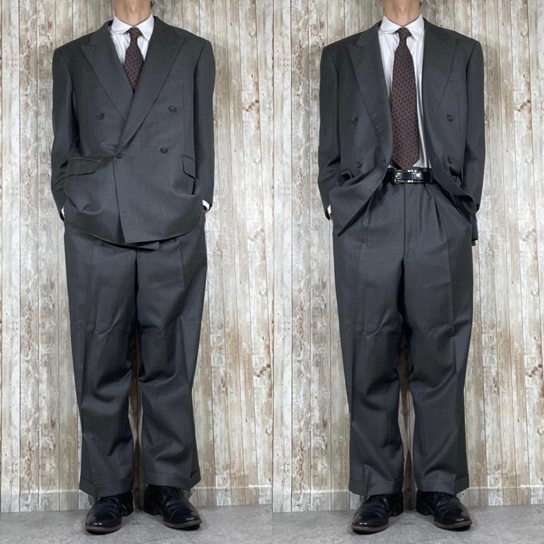 美品 BURBERRY セットアップ ダブル ストライプ スーツ ビンテージ