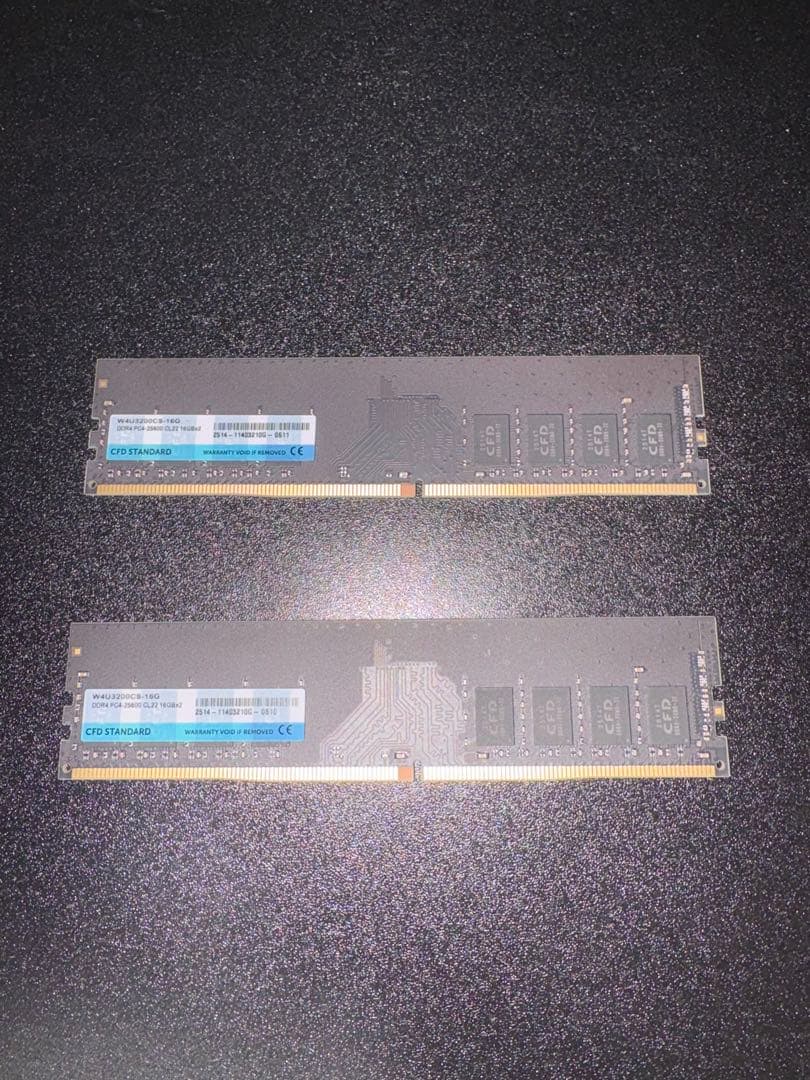 [ジャンク]32GB DDR4 3200 16gbメモリ 2枚セット