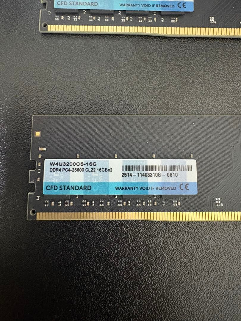 [ジャンク]32GB DDR4 3200 16gbメモリ 2枚セット