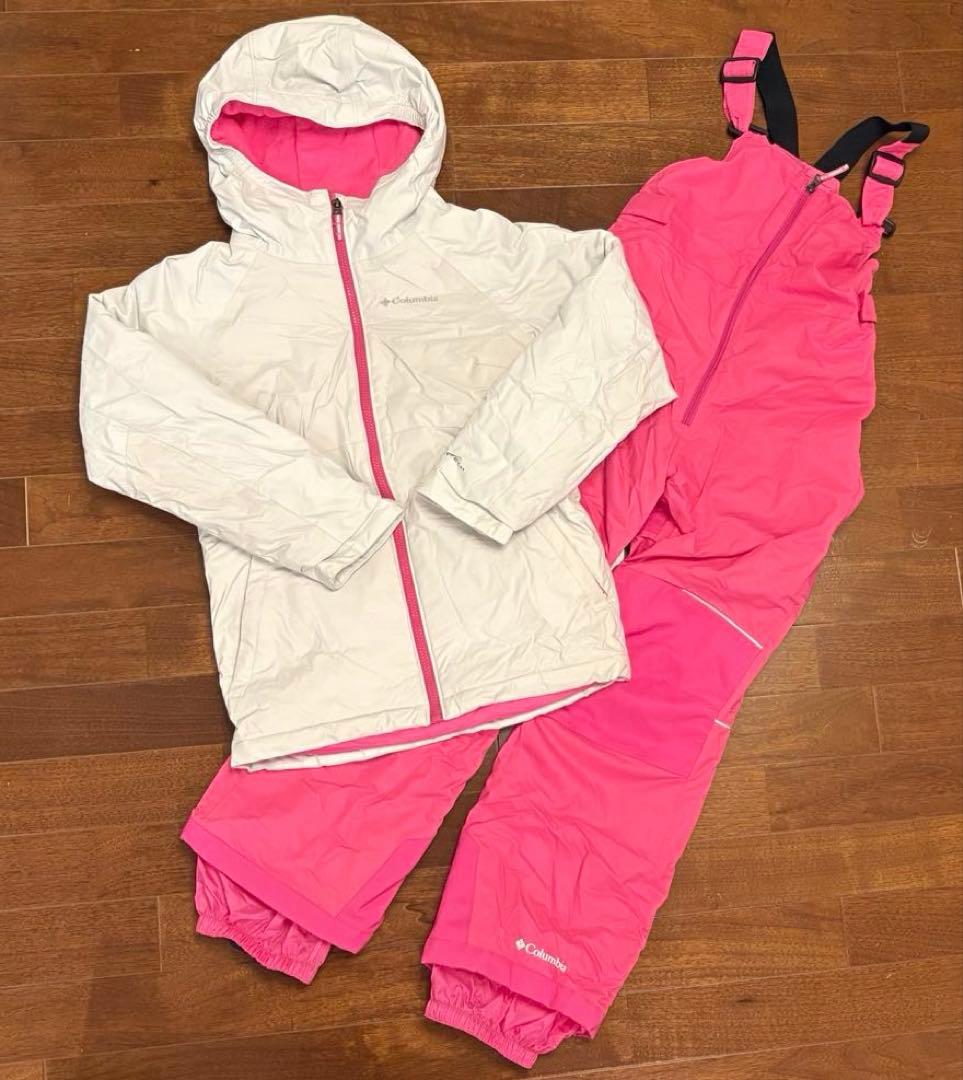 Columbia キッズ スキーウェア　150cm ホワイト/ピンク