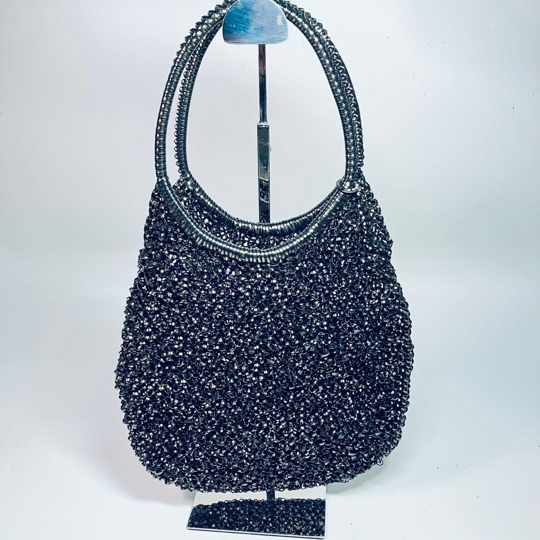 アンテプリマ　ワイヤーバッグ　ブラック　シルバー　ティアドロップ