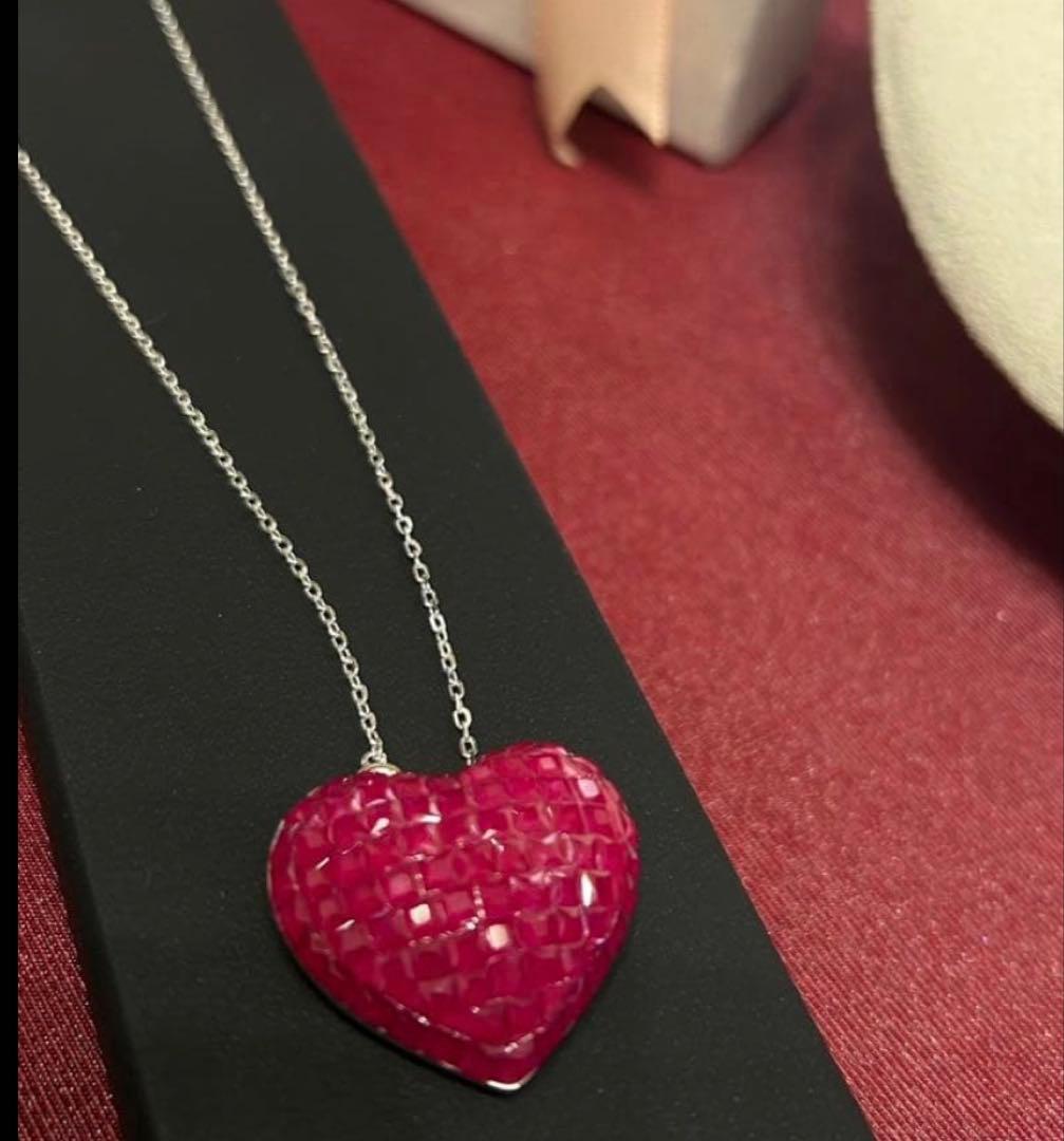 l*i様 ミステリーセッティングシンセテックルビーネックレス