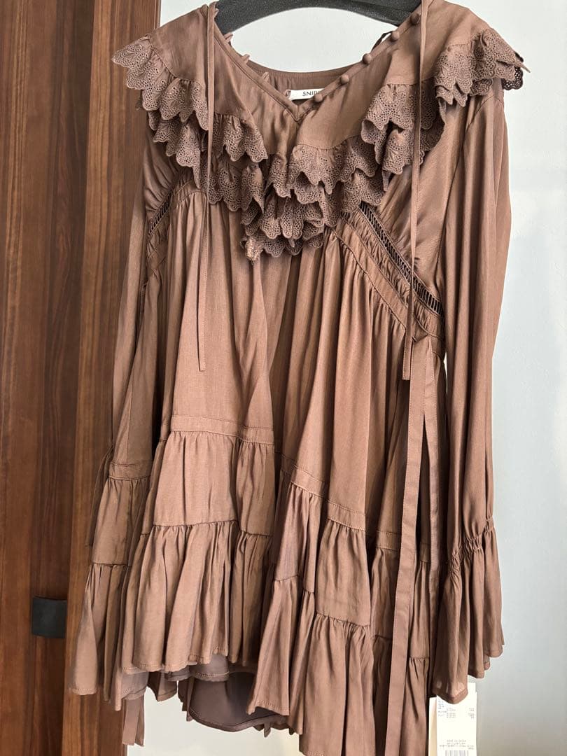 SNIDEL スナイデル コットンライクラッフルカラーチュニック