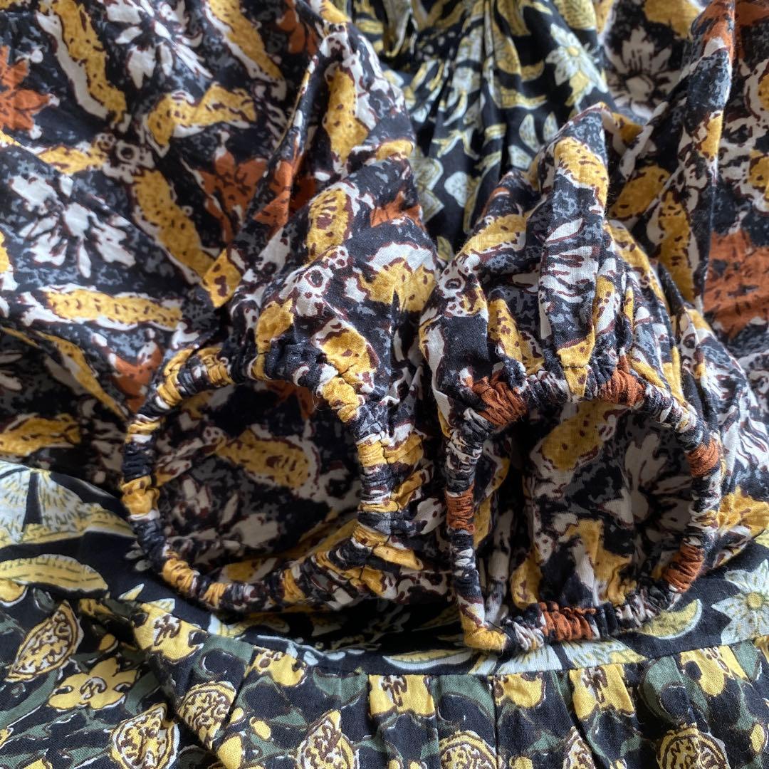 つぶつぶフリーダ　ワンピース　インド四段パッチワークティアードワンピース