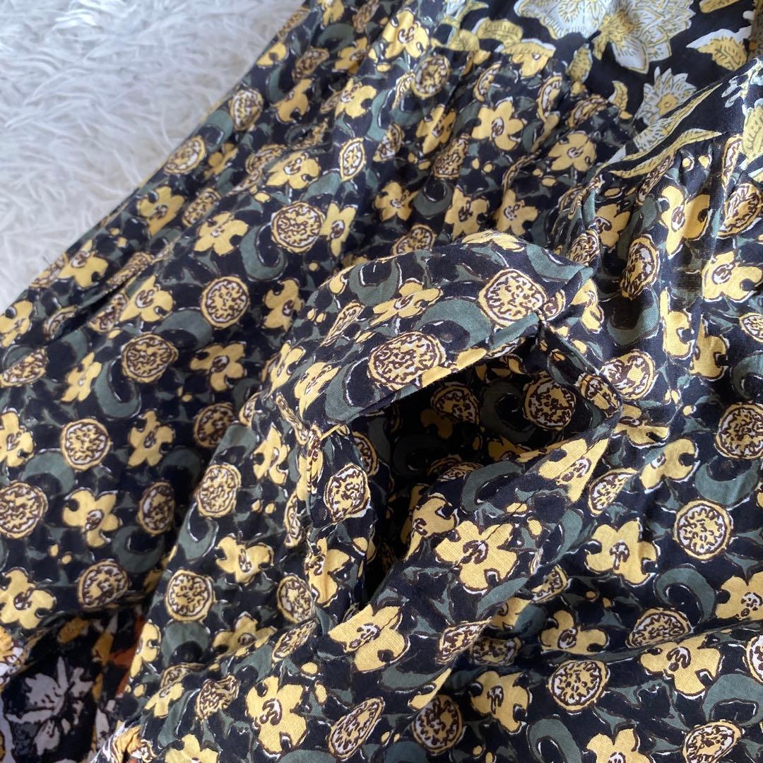 つぶつぶフリーダ　ワンピース　インド四段パッチワークティアードワンピース