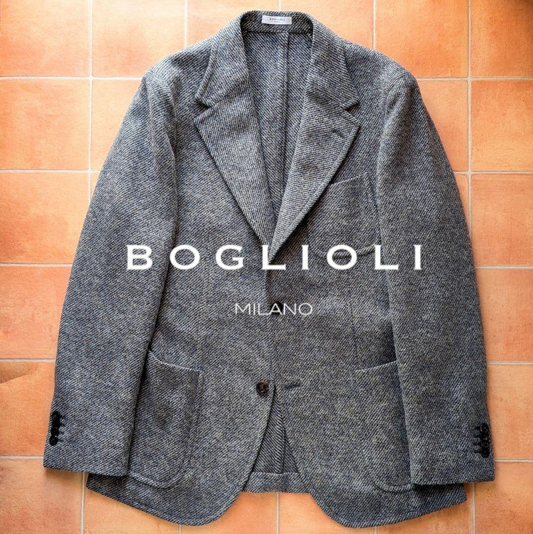 【近年モデル】BOGLIOLI ジャケット ソフトツイード グレー フランネル