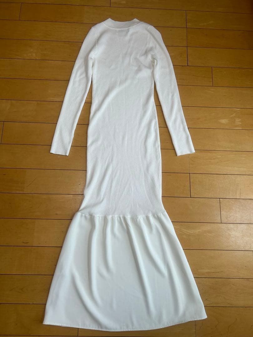 【美品】maison celon rib knit docking dress