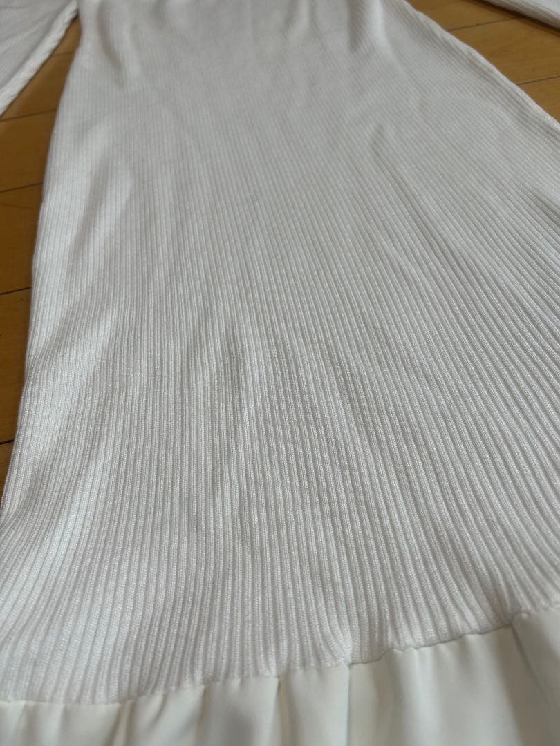 【美品】maison celon rib knit docking dress