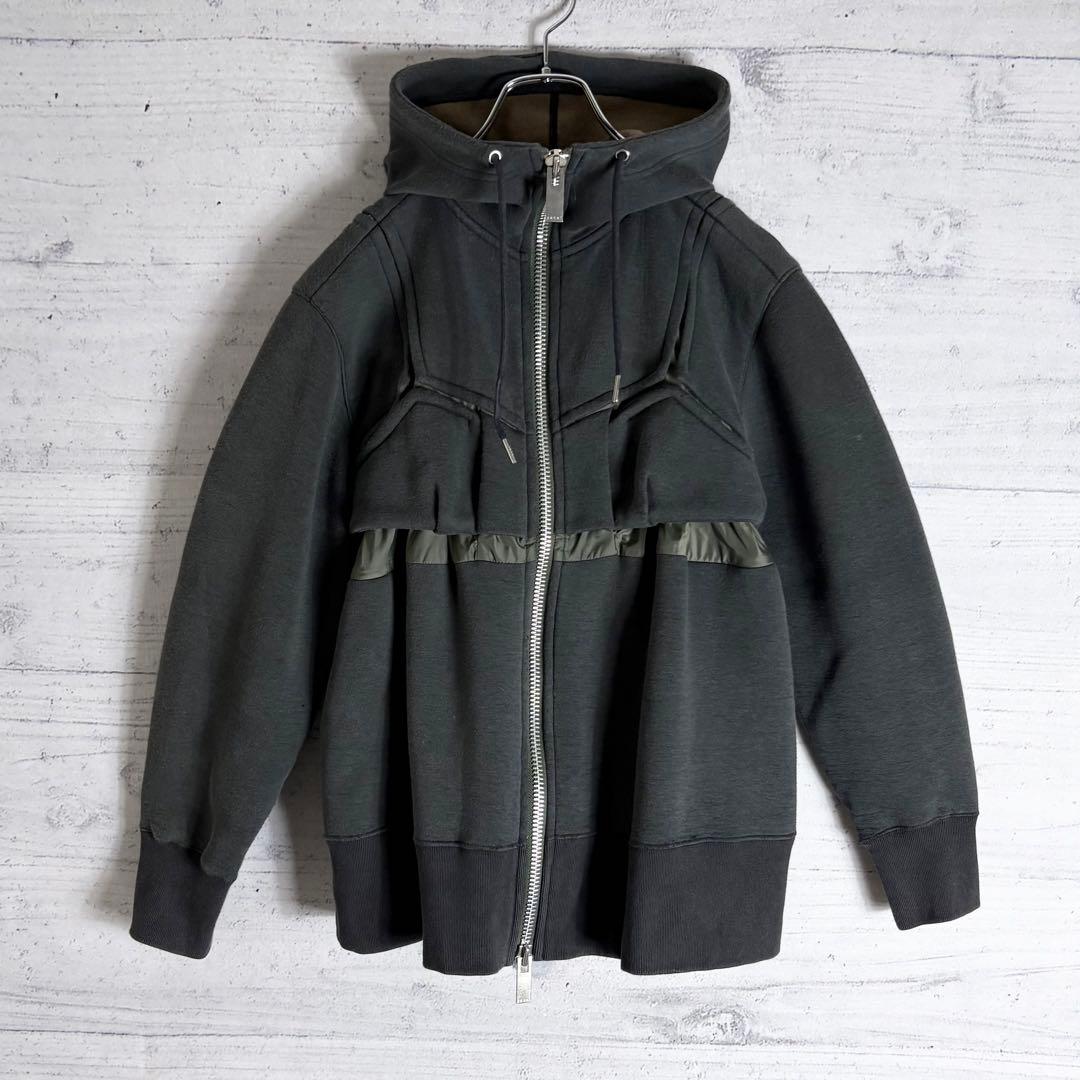 sacai スポンジスウェット パーカー ダブルジップ 1