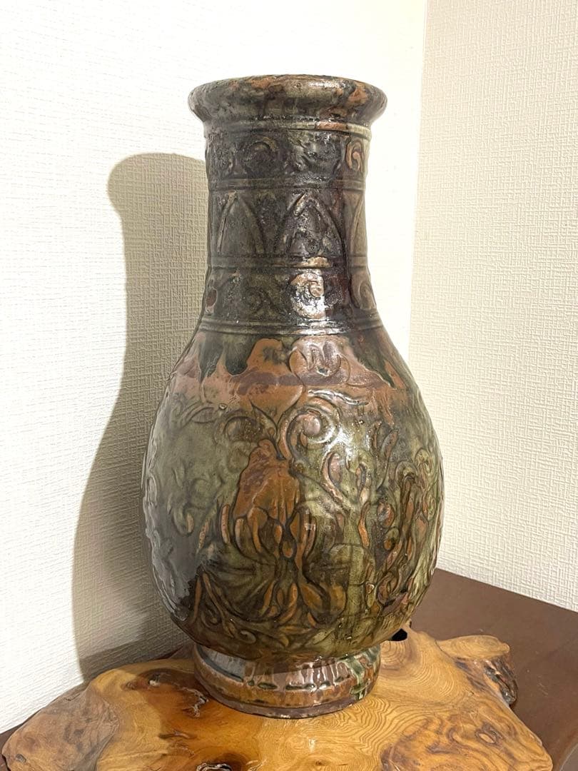 やちむん 琉球焼 壷屋焼 花瓶 花入れ 沖縄 焼き物 高さ44cm