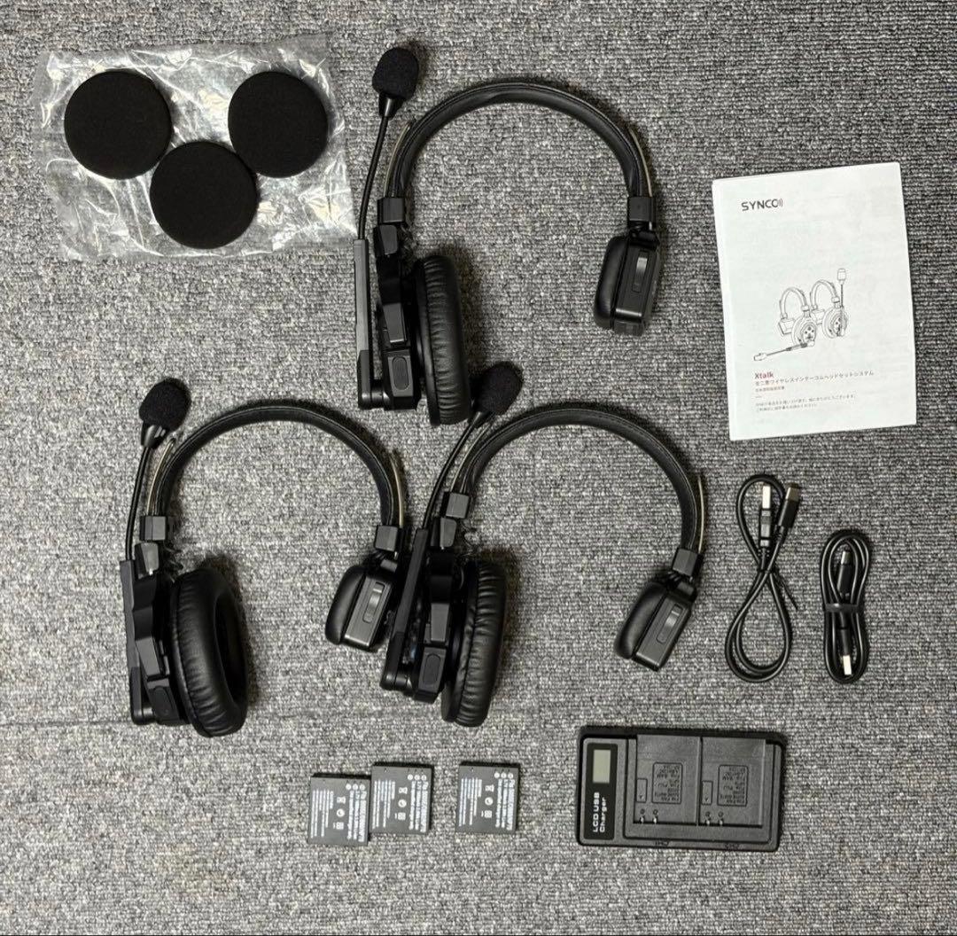 ワイヤレスインカム　ヘッドセット 3個セット