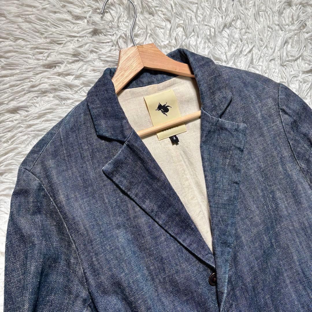 【美品】KLASICA テーラードジャケット　コットンリネン　デニム 2 日本製