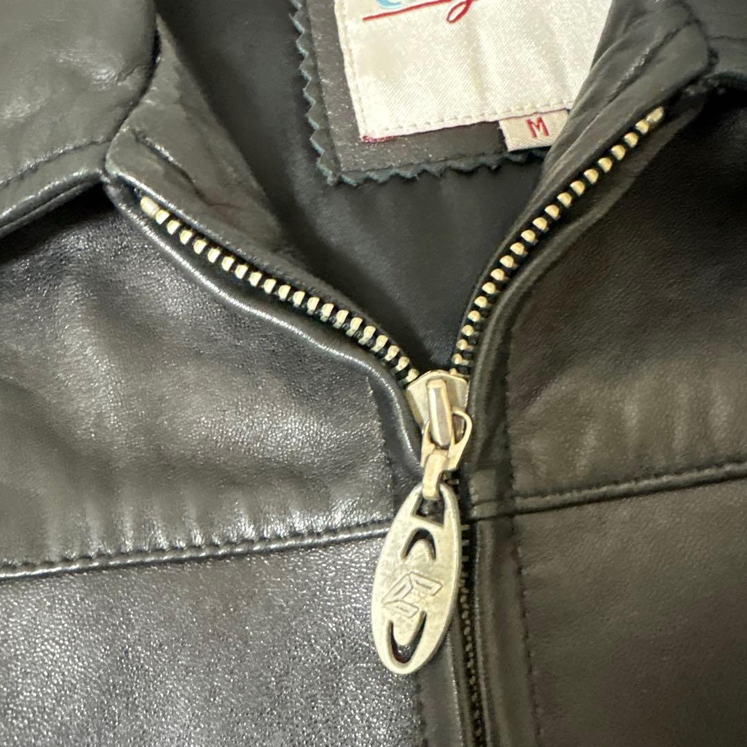 CHEVIGNON シェビニオン　レザーライダースジャケット　シングル　ベルト